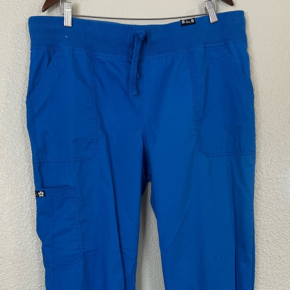 koi Women's Boot Cut Scrub Pants in Royal Blue